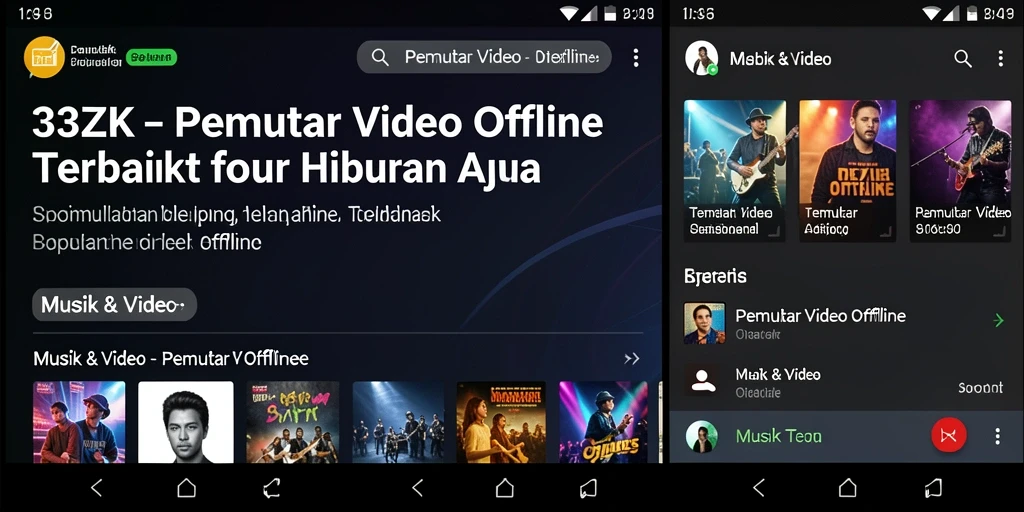 Antarmuka sederhana dan fungsional dari aplikasi Pemutar Video Offline 33ZK.