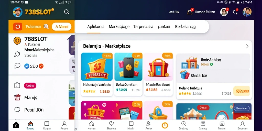 Tampilan antarmuka aplikasi 738SLOT yang memudahkan belanja online.