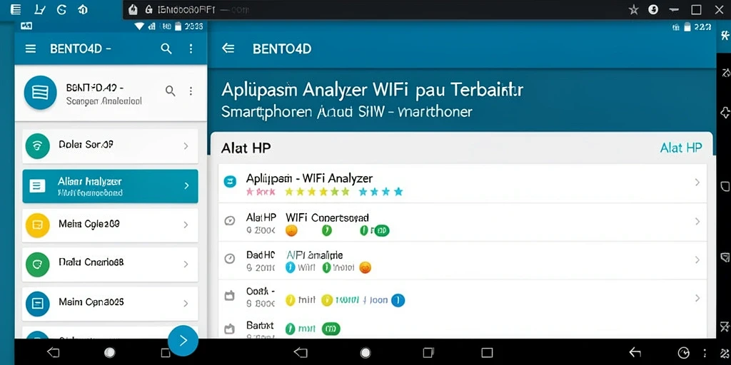 Tampilan antarmuka BENTO4D untuk analisis WiFi yang menarik dan informatif.