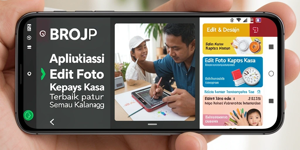 Antarmuka menarik dan fitur lengkap untuk Edit Foto Kertas Kaca.