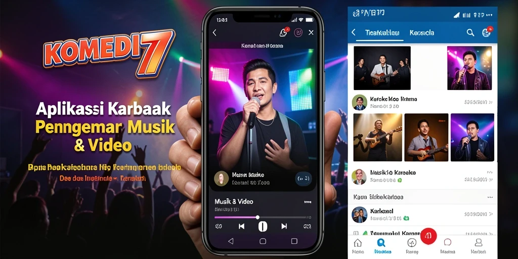 Tampilan antarmuka pengguna yang menarik dan fungsional untuk karaoke.