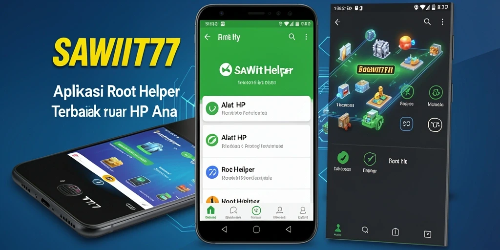 Antarmuka aplikasi SAWIT777 sebagai Root Helper yang mudah digunakan.