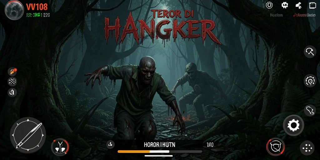 Tampilan mendebarkan dari antarmuka game VW108 yang menakutkan.